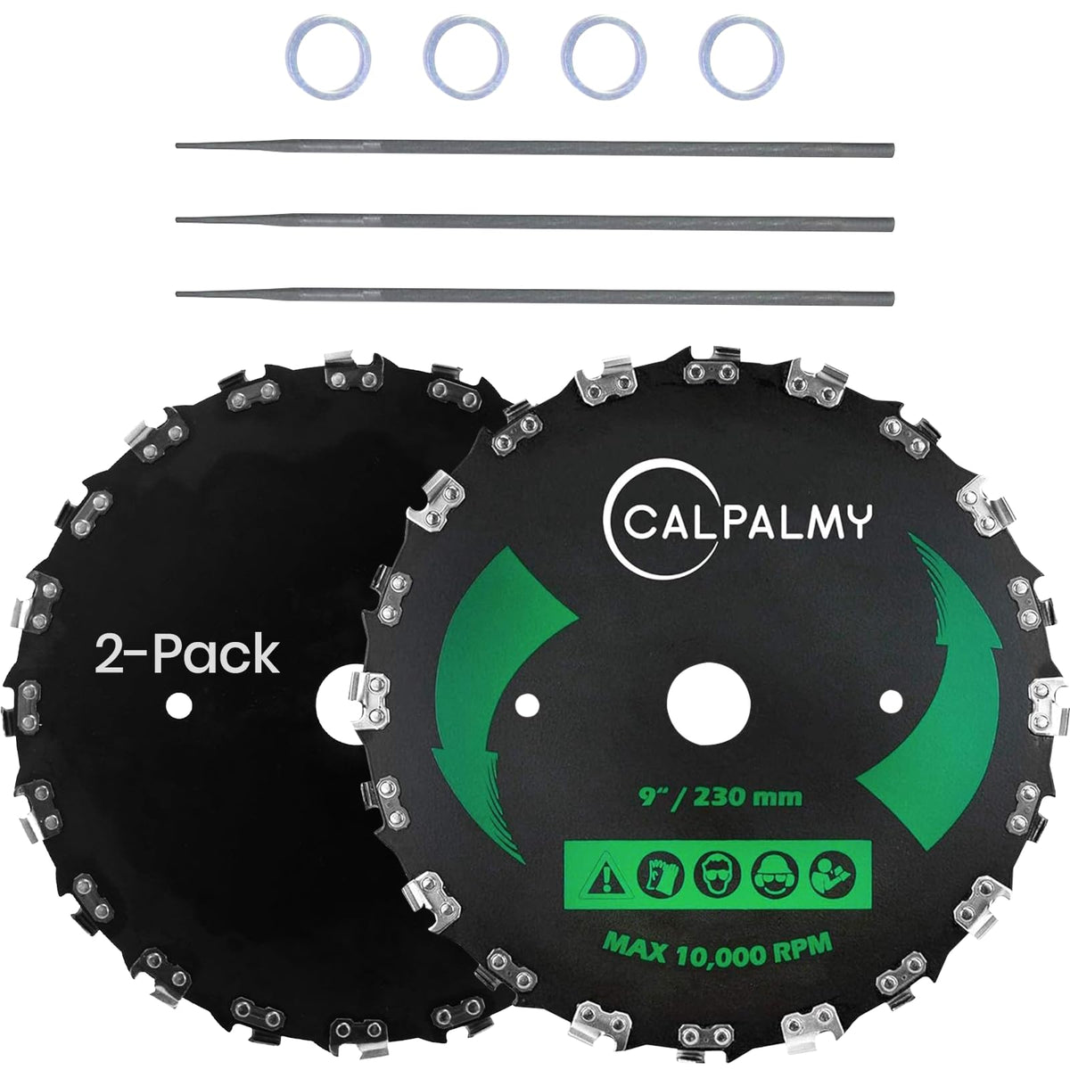 CALPALMY 9-inch chainsaw tooth blade for brush cutting and yard tasks