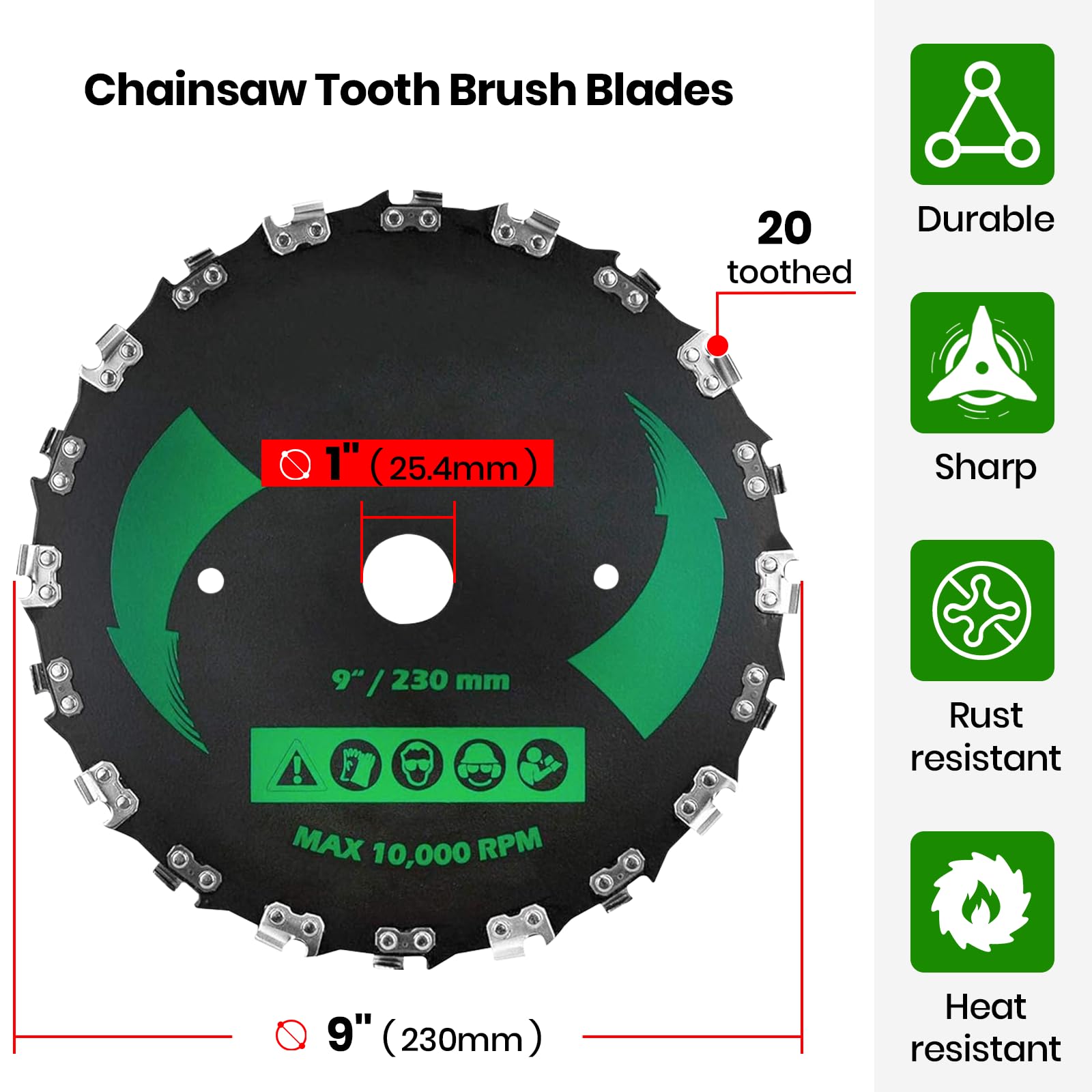 CALPALMY brush blade kit with two carbon steel blades for heavy-duty trimming