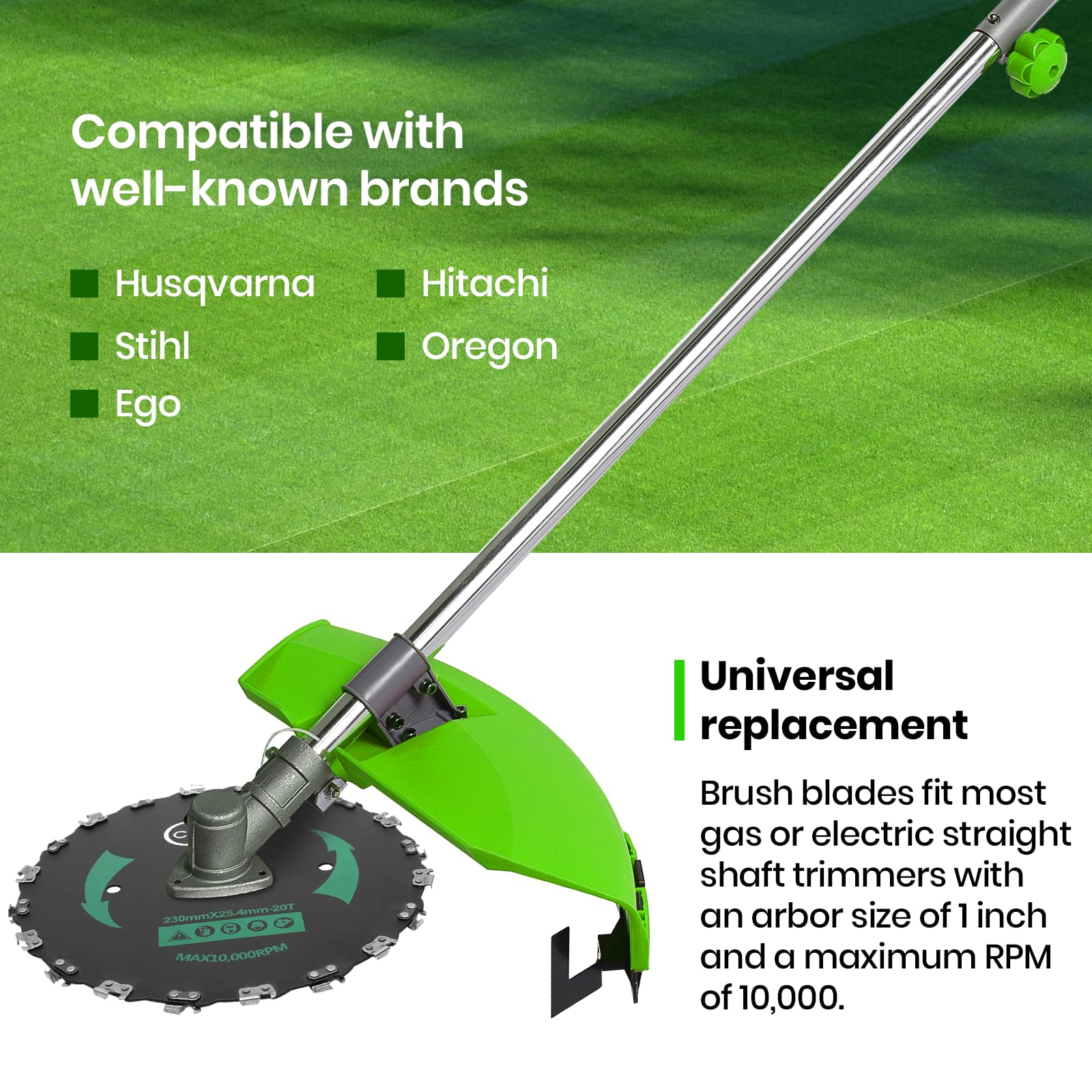 CALPALMY 20-tooth round carbon steel blade for efficient yard clearing