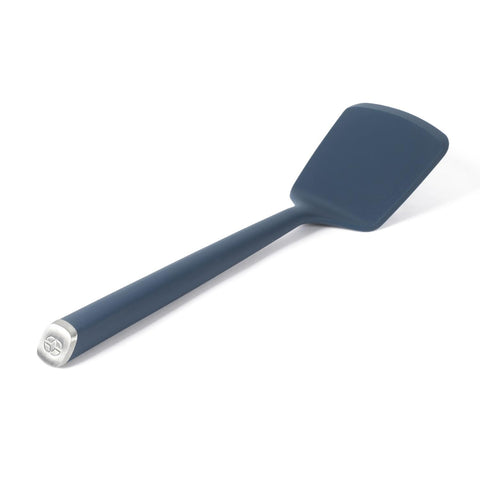 Calphalon Edge silicone flexible turner in navy for delicate eggs flipping without sticking.