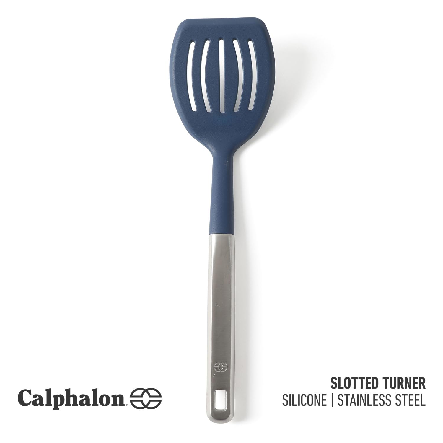 Calphalon Prime stainless steel handle closeup for a sturdy grip