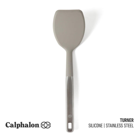 Calphalon Prime stainless steel handle provides a secure grip during stirring