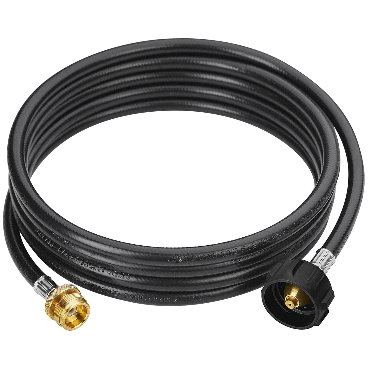 CALPOSE 12ft propane adapter hose connects 5-40 lb tanks to 1 lb appliances for flexible fuel options.