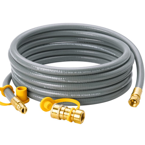 CALPOSE 15ft gas hose with quick-connect assembly for easy setup.