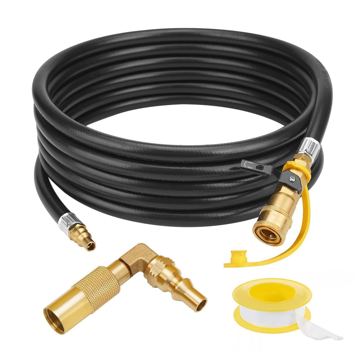 CALPOSE 15ft RV quick-connect hose with elbow adapter keeps grill distant from your RV