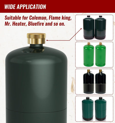 CALPOSE 1lb tank cap suitable for refillable cylinders during camping and barbecues.