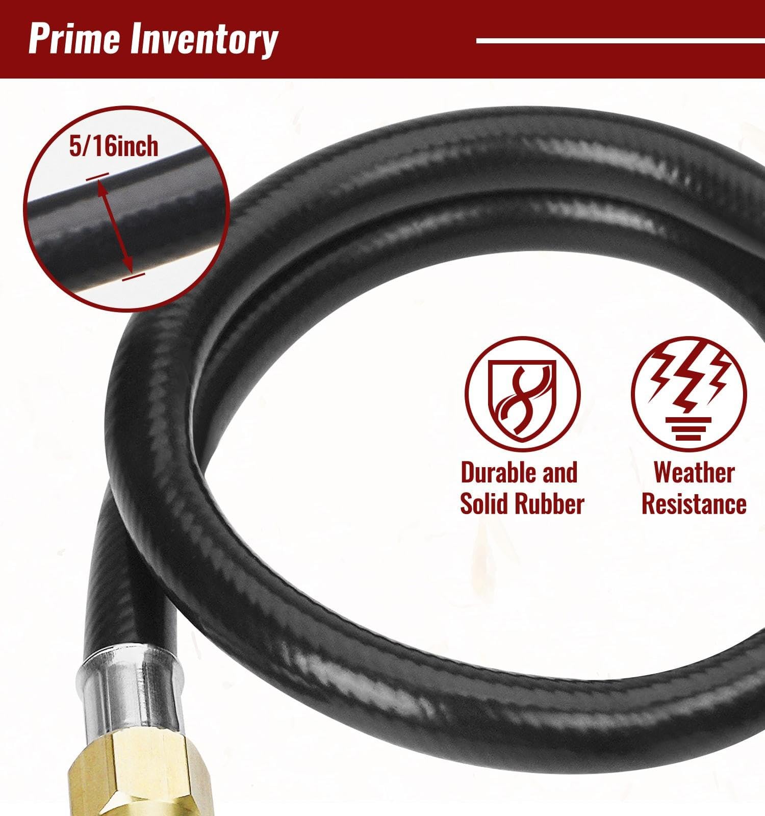 CALPOSE 2ft propane hose installed on a Weber grill for consistent flame control