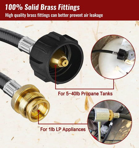 CALPOSE 5-40 lb tank compatibility supports larger fuel sources for outdoor cooking.