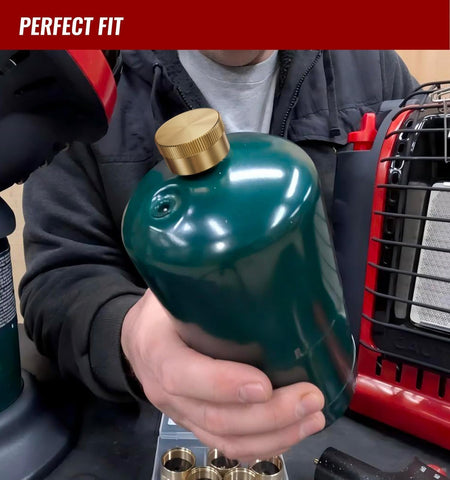 CALPOSE brass cap with sealing rubber ring prevents leaks and keeps gas clean.