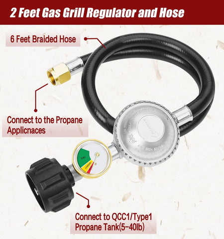 CALPOSE brass regulator close-up highlights durable, weatherproof propane connections