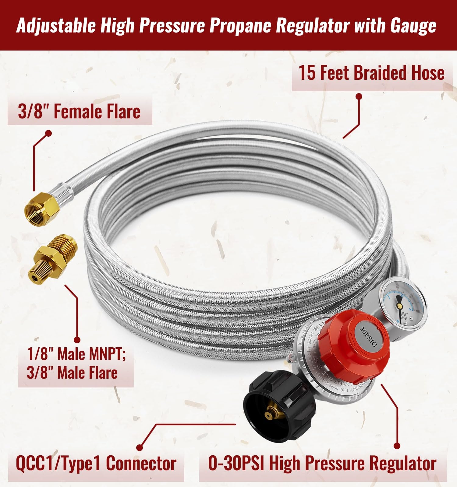 CALPOSE CSA-certified hose meets safety standards for reliable outdoor gas equipment.