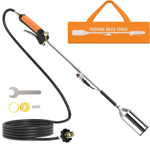 CALPOSE propane torch weed burner with flame control for fast weed removal