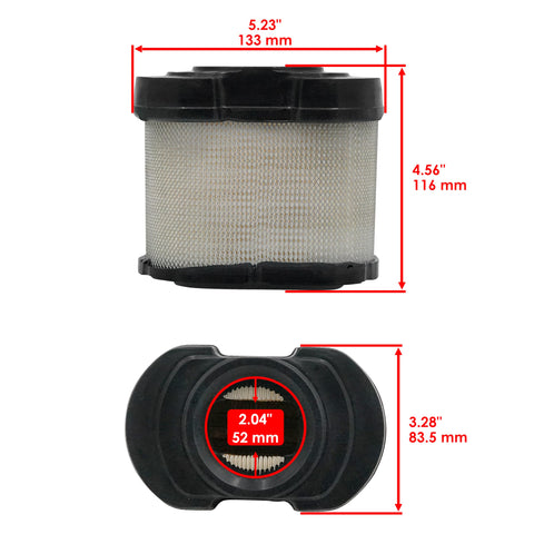 Caltric air filter dimensions 133 mm by 83.5 mm ensure precise fit.