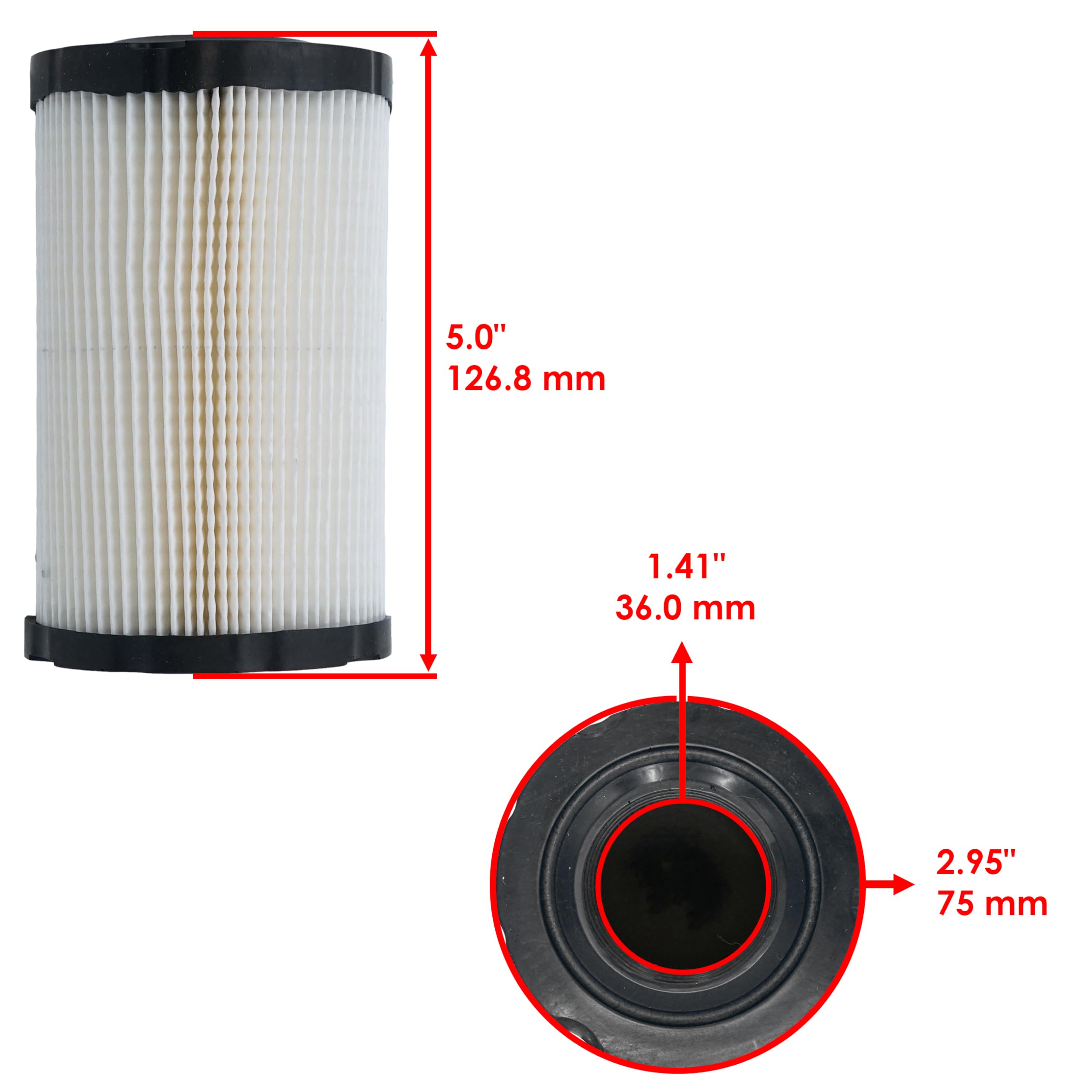 Caltric air filter E100-E150 in packaging demonstrates easy fit and replacement.