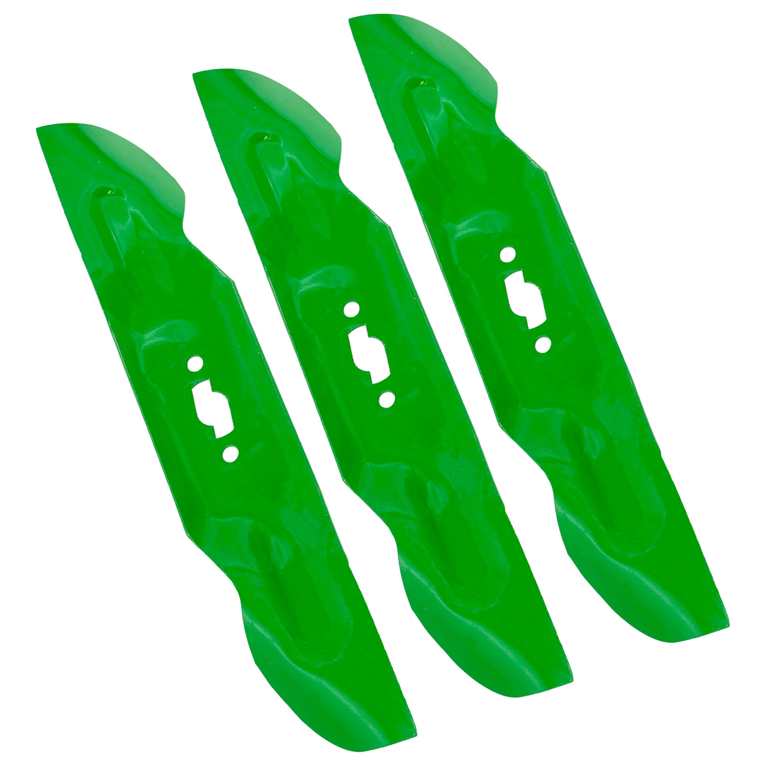 Caltric blades in use on a lush lawn showing even mowing