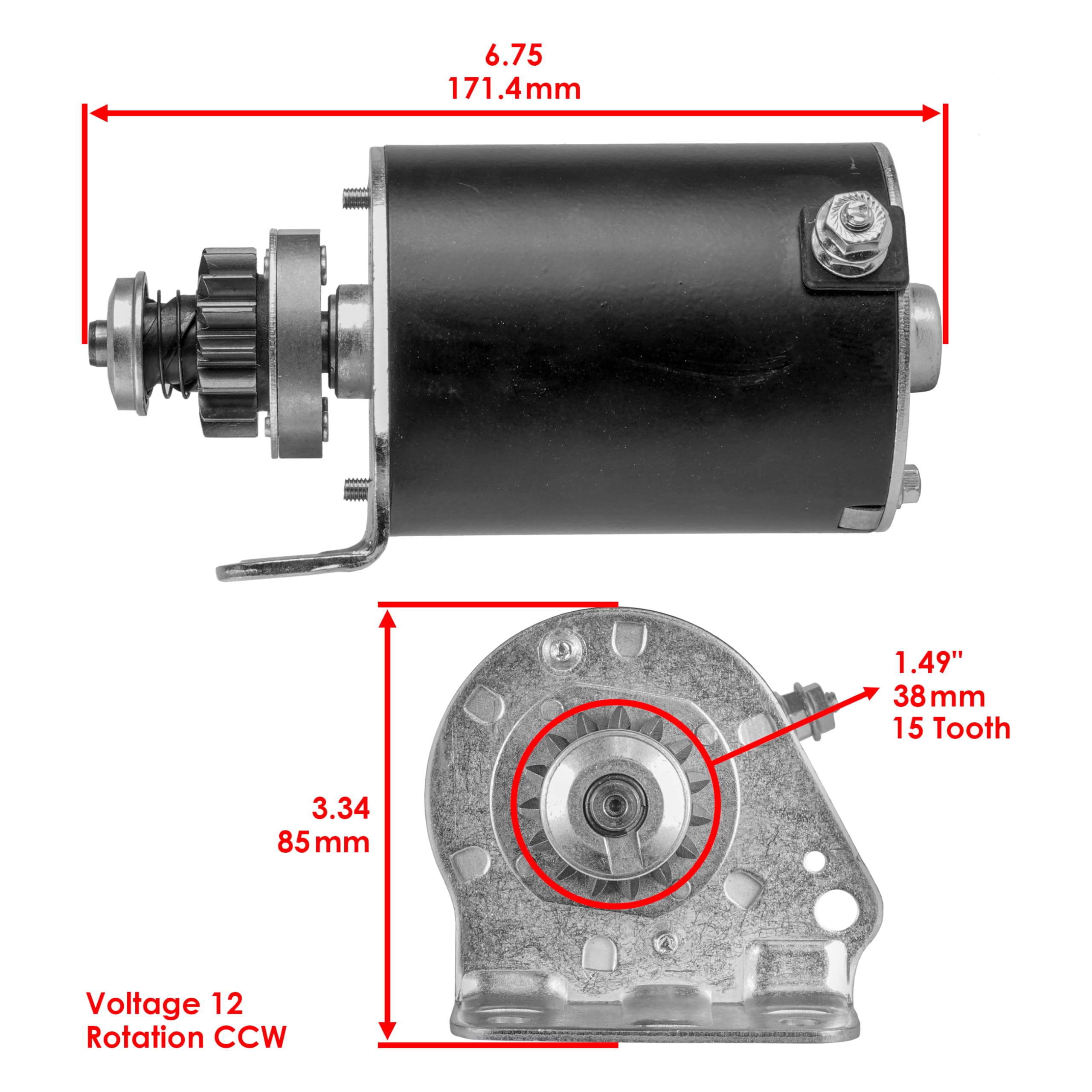Caltric starter front view for John Deere 92H demonstrates robust construction.