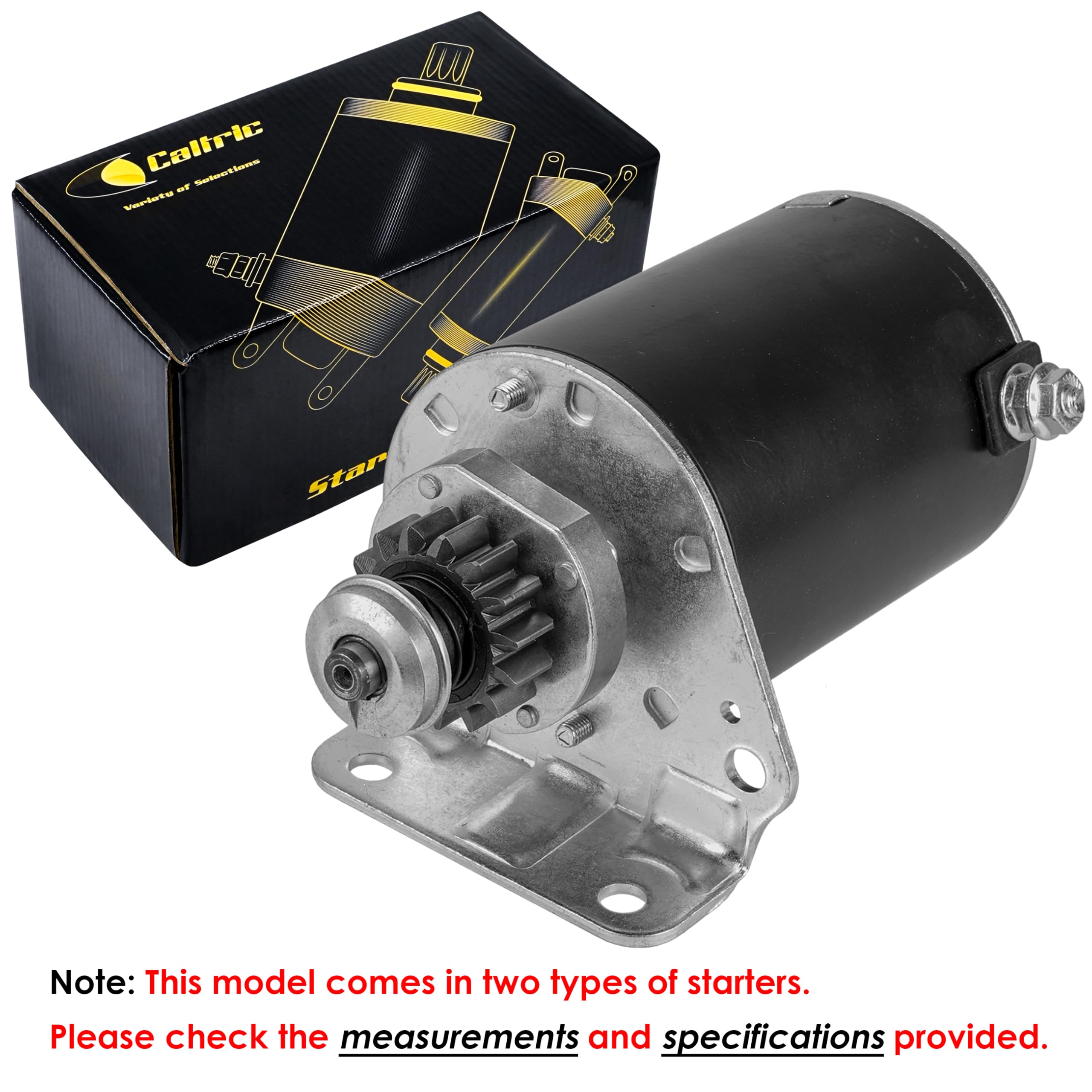 Caltric starter close-up on D130 reveals durable steel gear.