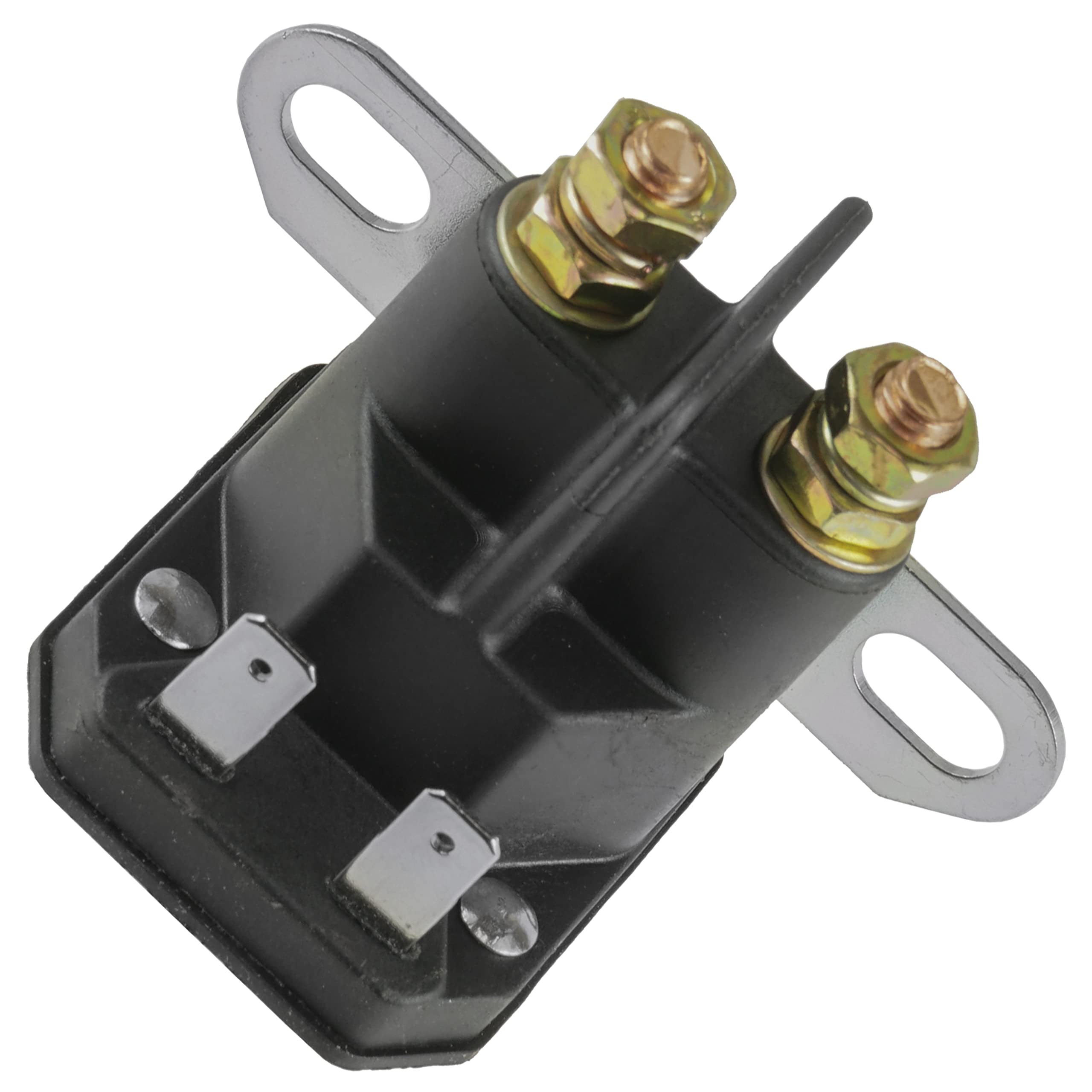Caltric starter relay solenoid front view highlighting compact, durable design for easy installation