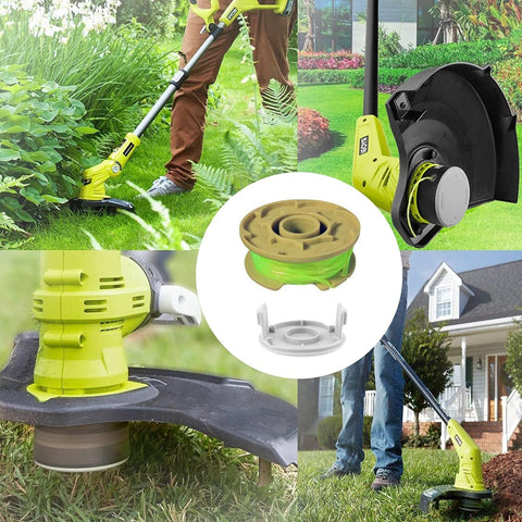 CALU LUKY fluorescent green spool improves visibility during trimming