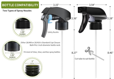 Calvalor self-assembly dip tube trim enabling fit for various bottles