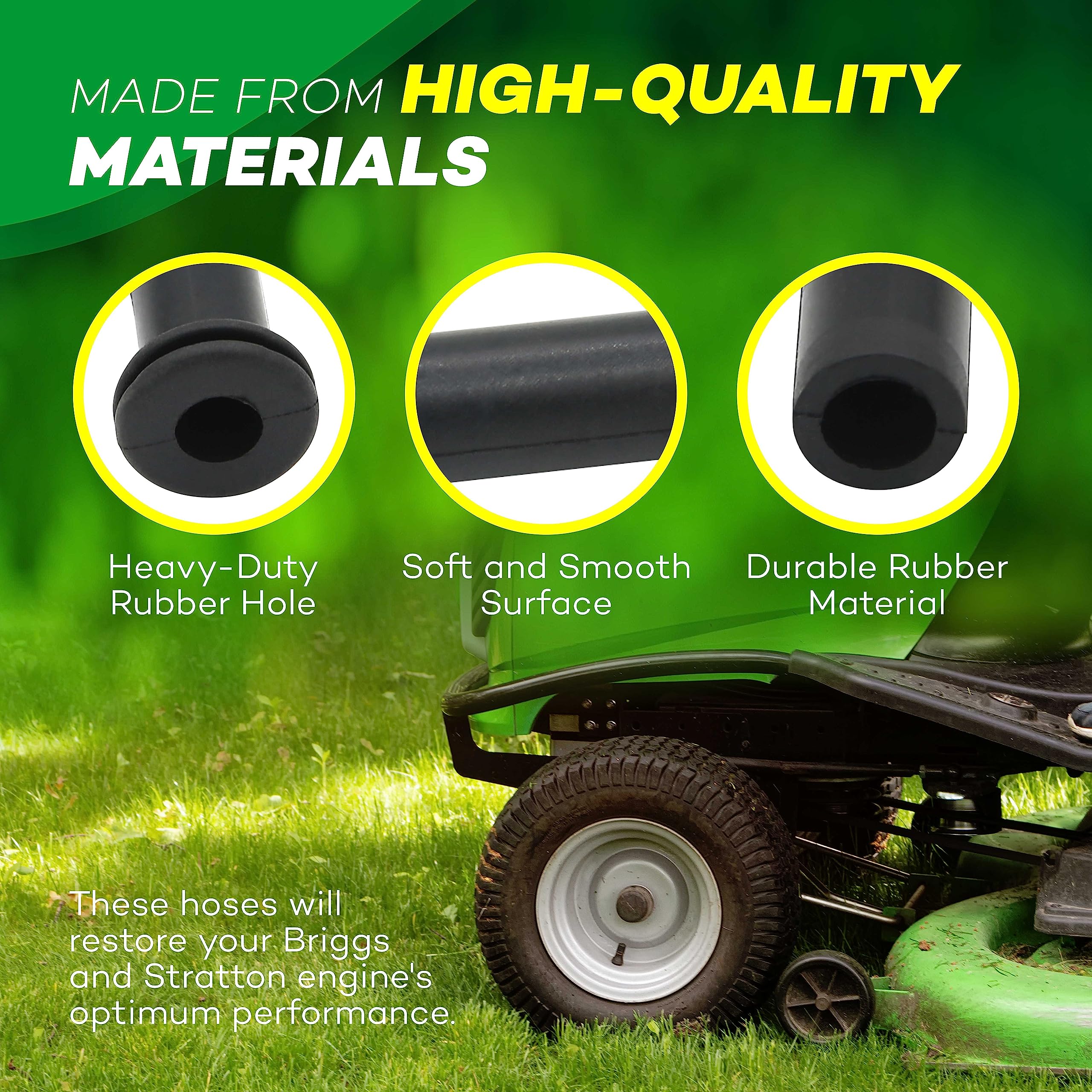 Calvana 596163 hose installation example on a lawn tractor for straightforward maintenance