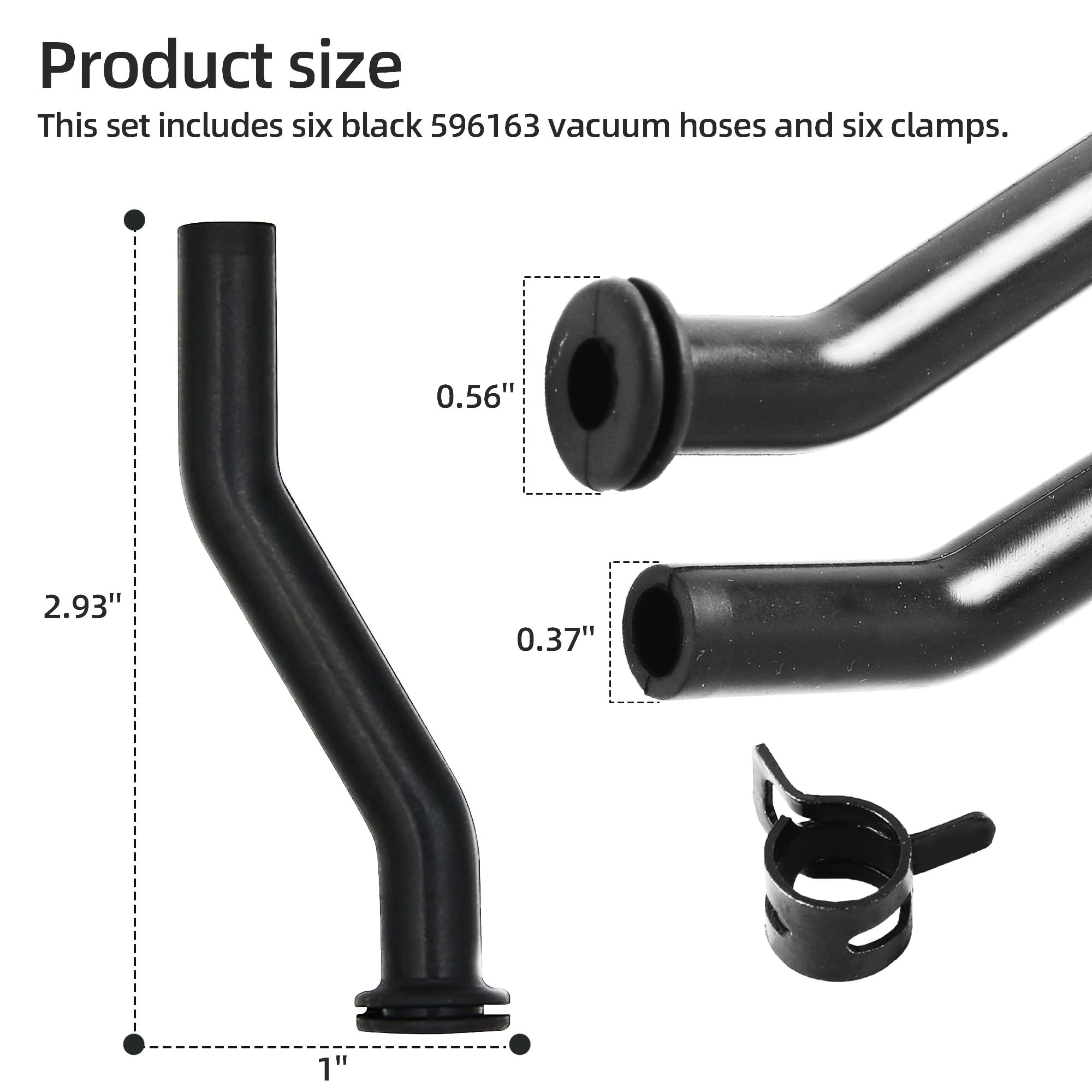 Calvana six clamps for vacuum hose secure connections during mower maintenance.