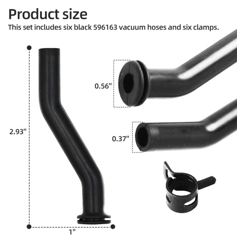 Calvana six clamps for vacuum hose secure connections during mower maintenance.