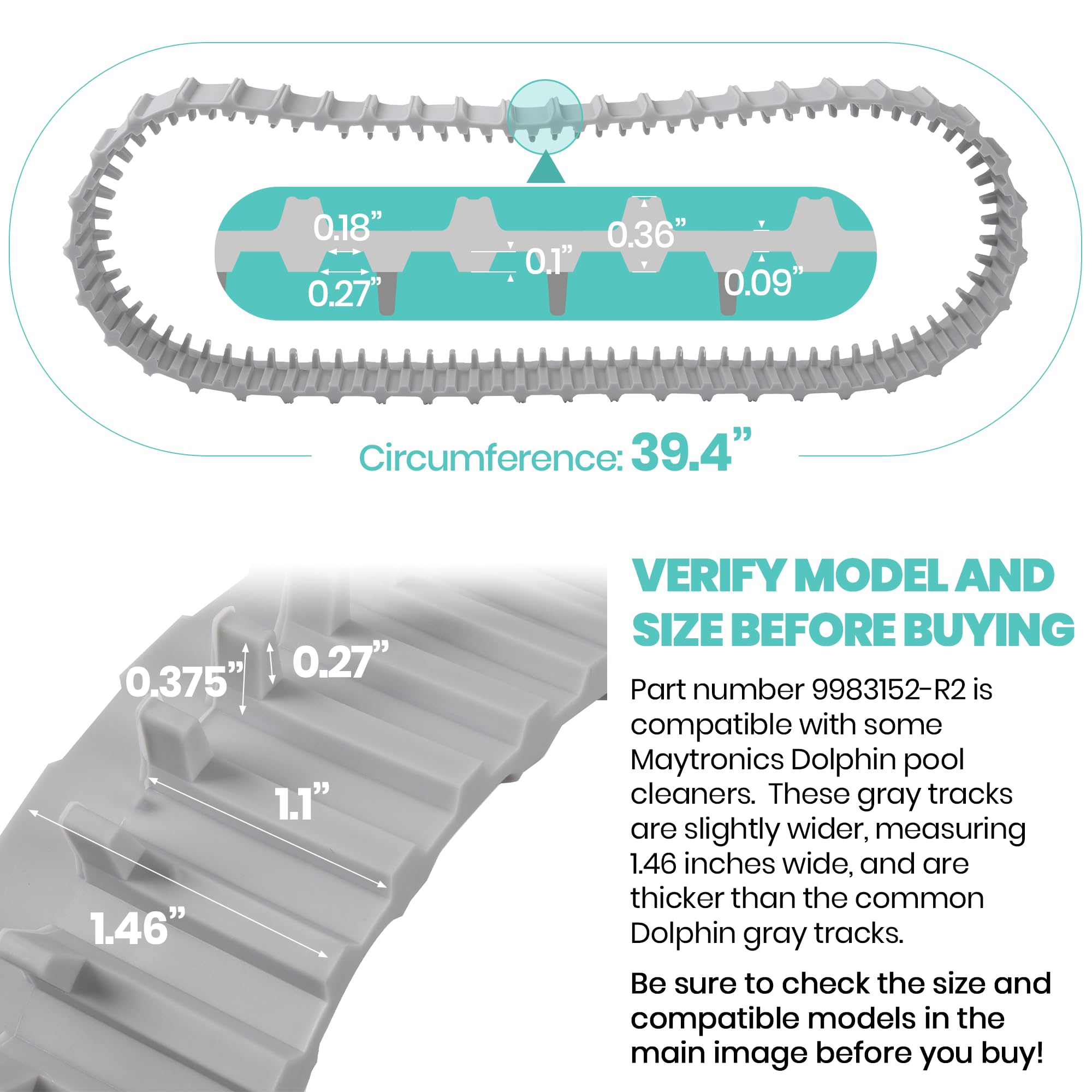 Calvana track texture close-up showing sturdy rubber for durability.
