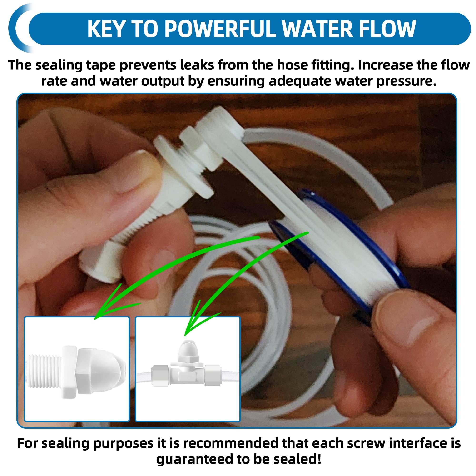 Calvana sealing tape ensures leak-free connections during playtime.