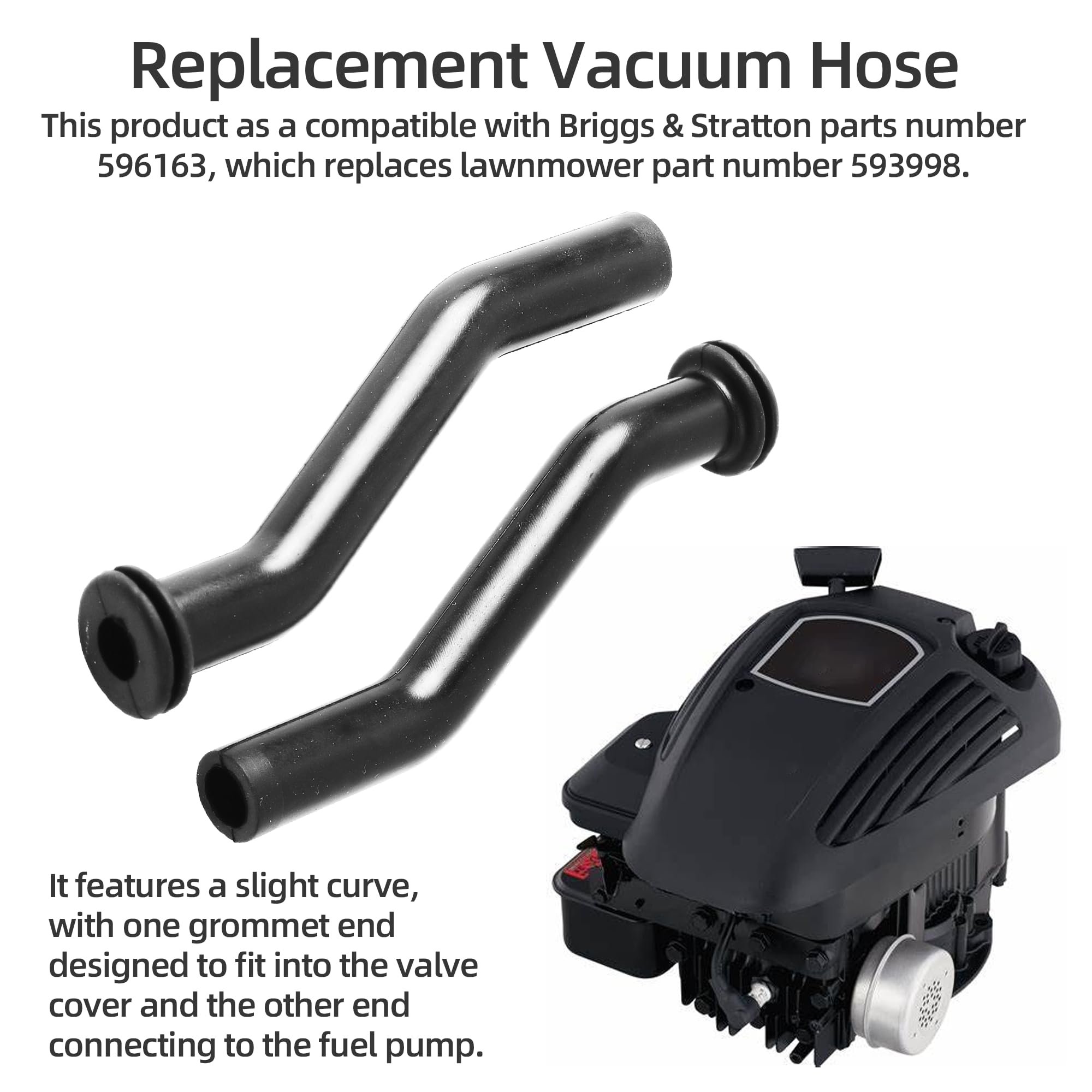 Calvana installation image shows grommet end and easy hose fitting.