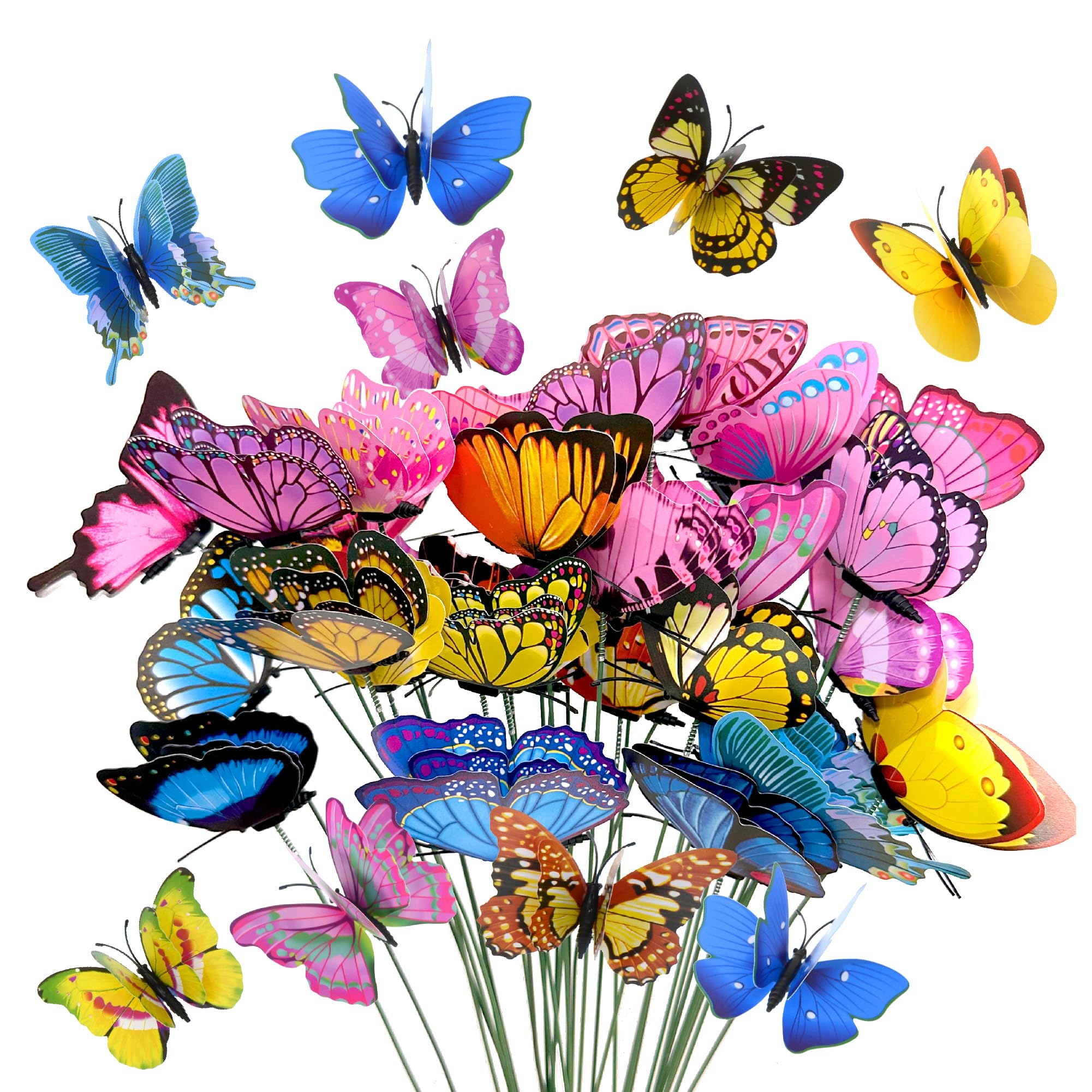 CAMATET butterfly stake with double wings brightens garden beds