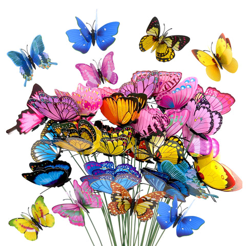 CAMATET butterfly stake with double wings brightens garden beds