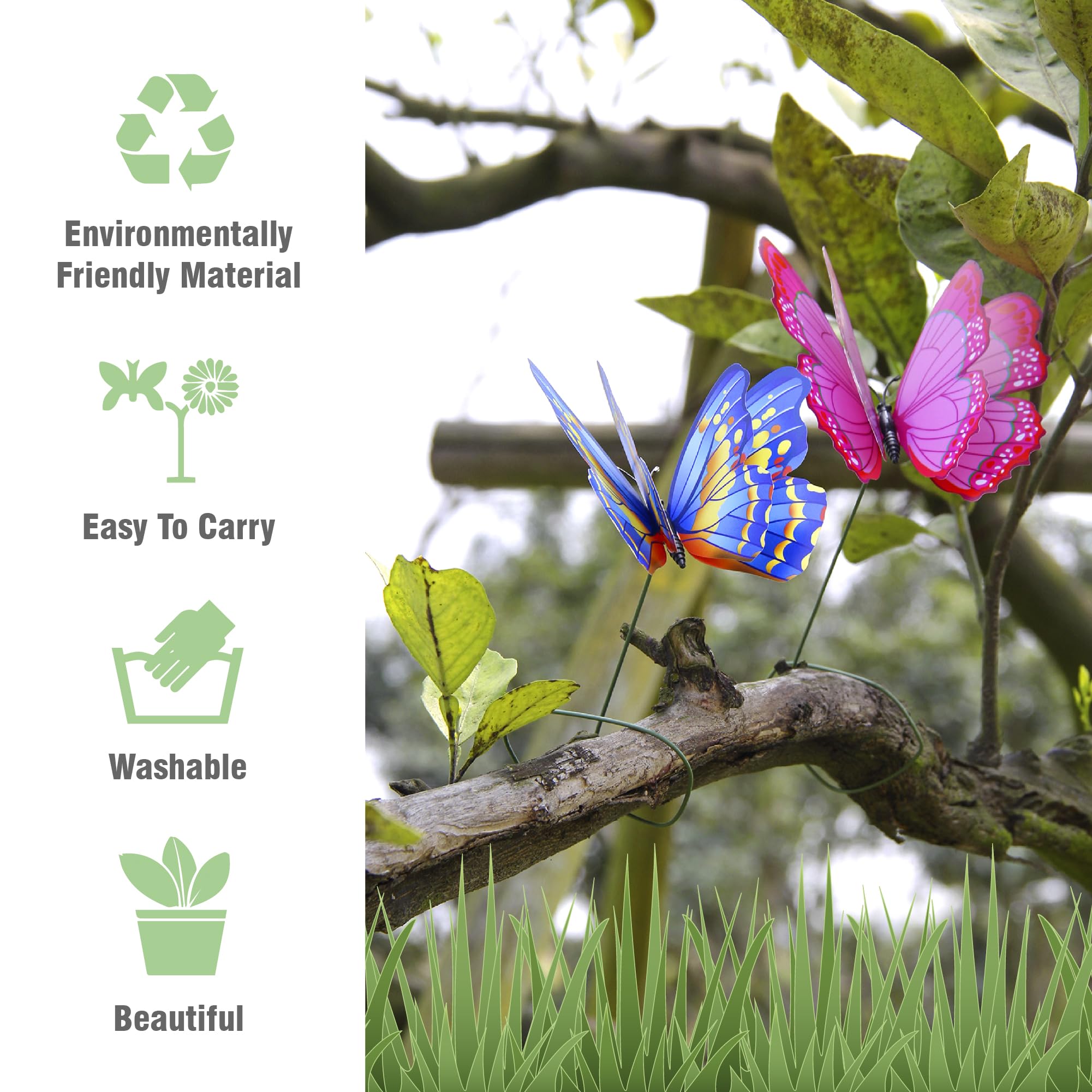 CAMATET garden decoration butterflies enliven pots and beds