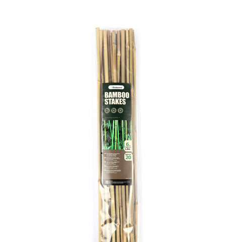 Cambaverd 20-pack bamboo stakes offer eco-friendly garden support.