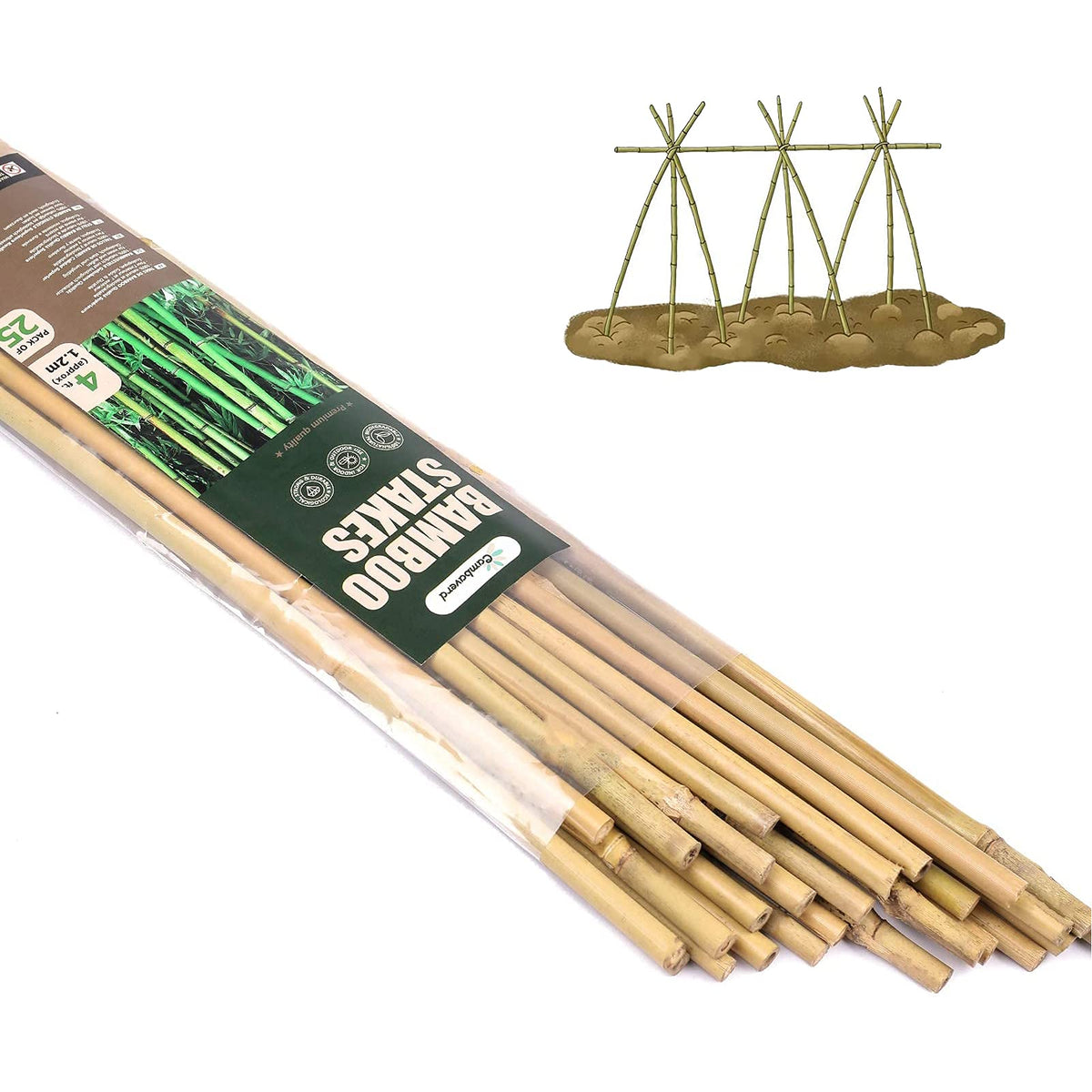 Cambaverd tomato stake provides sturdy support for tomato plants.