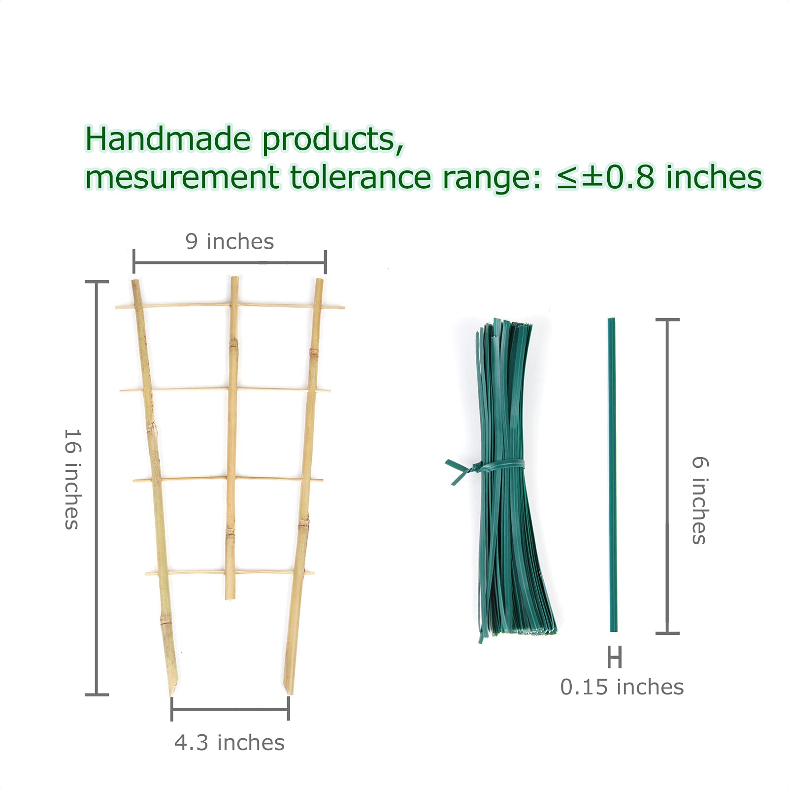 Cambaverd twist ties included for quick plant attachment