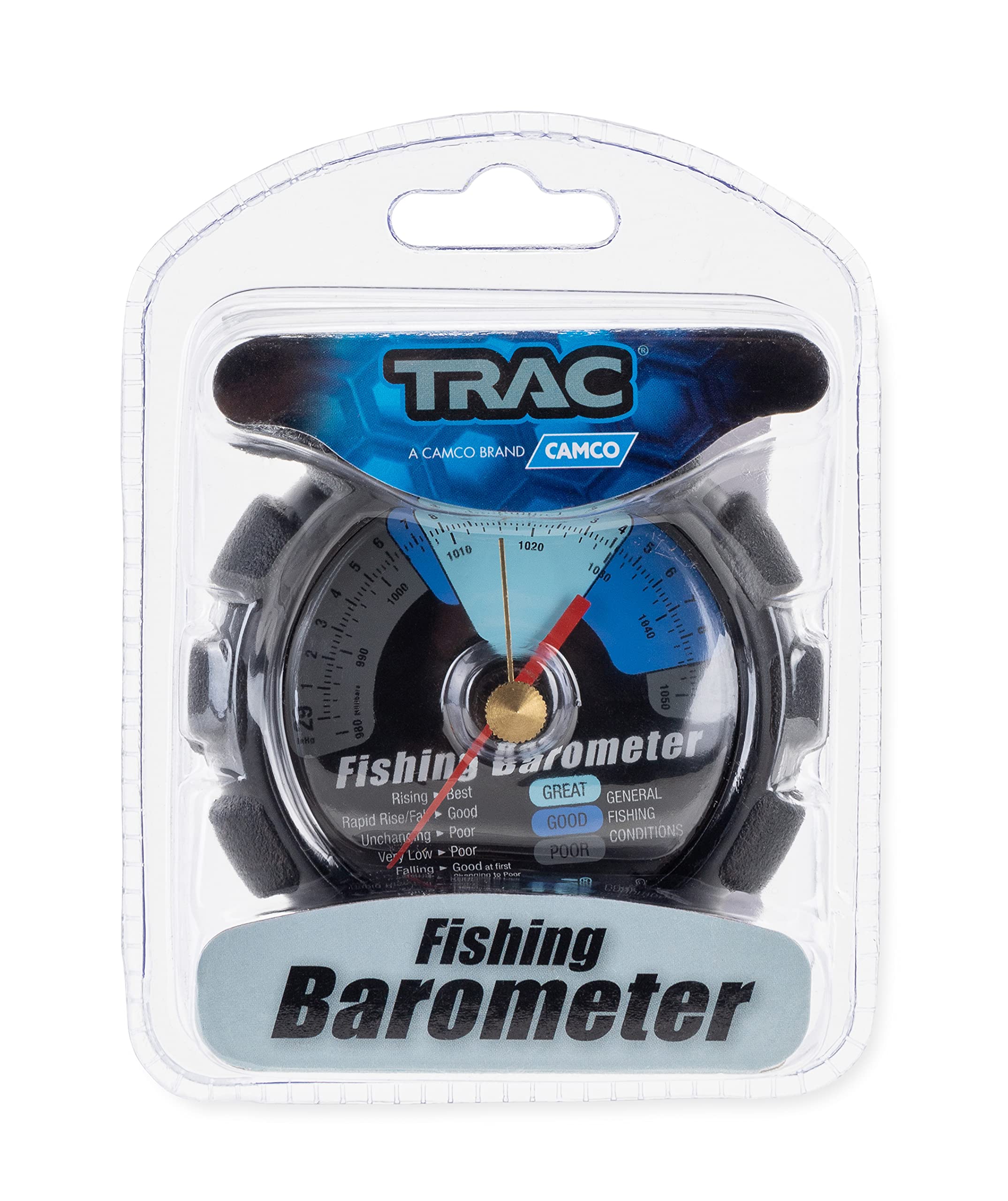 Camco TRAC Outdoors barometer durable housing picture emphasizing sturdy plastic construction.