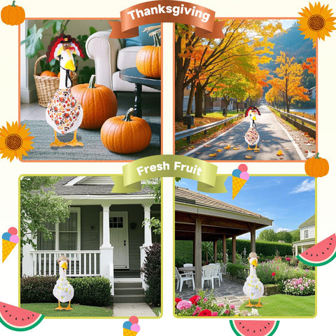 CAMDUCK Halloween pumpkin goose costume creates playful spooky yard detail