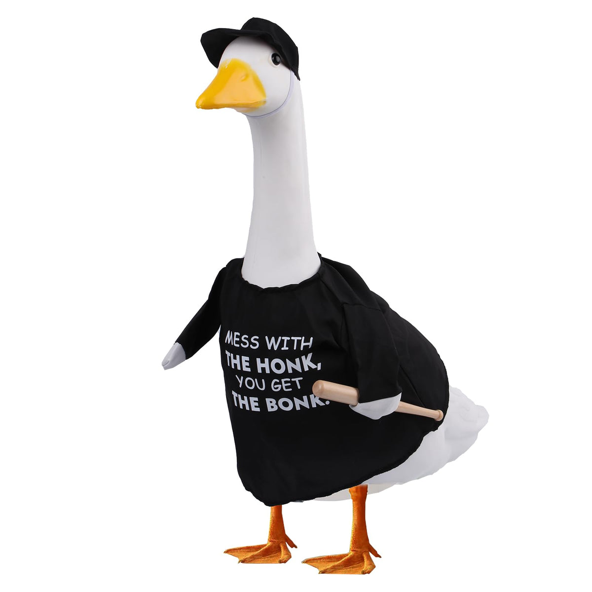 CAMDUCK porch goose outfit in baseball style for yard humor and curb appeal