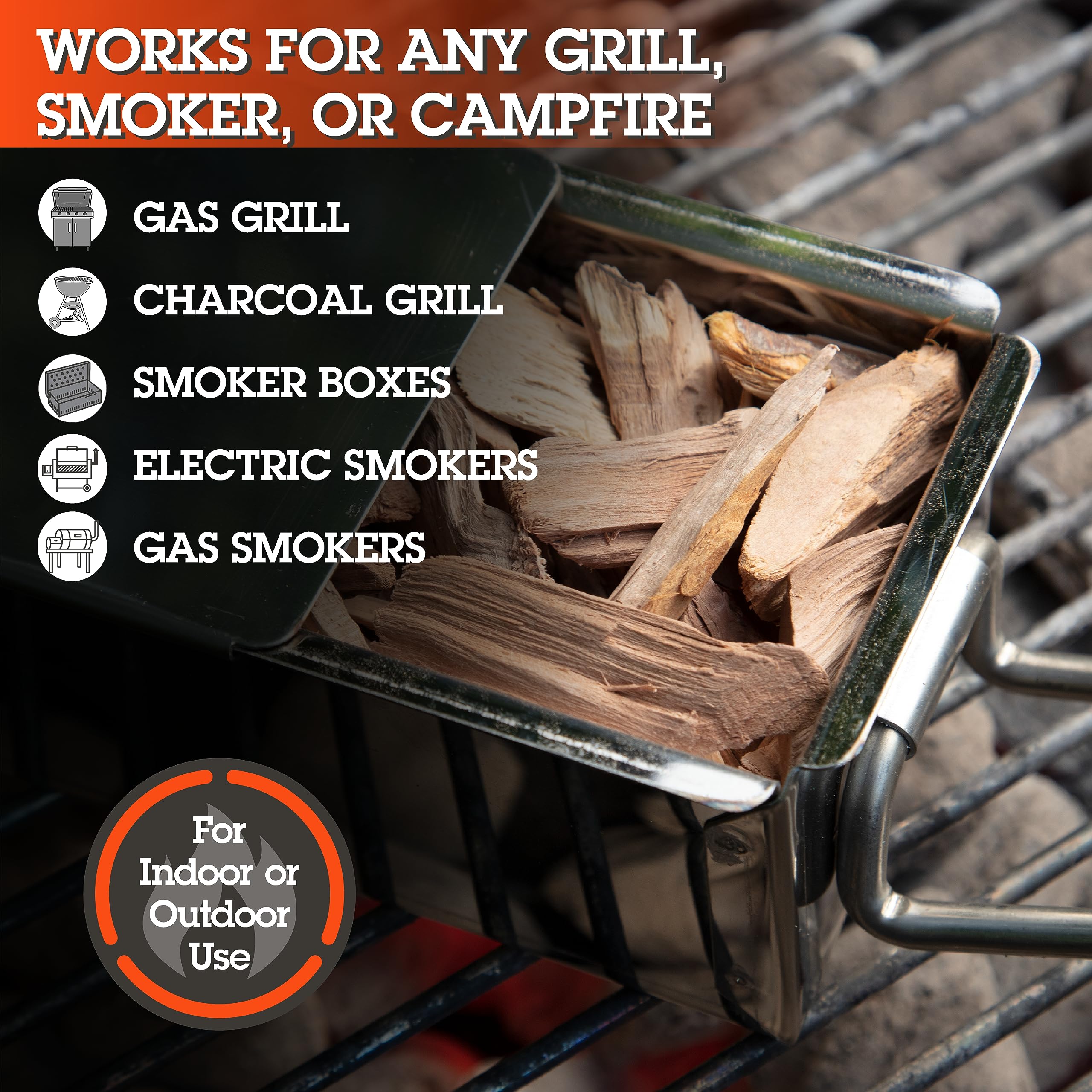Place Camerons maple wood chips on heat source following smoker's instructions.
