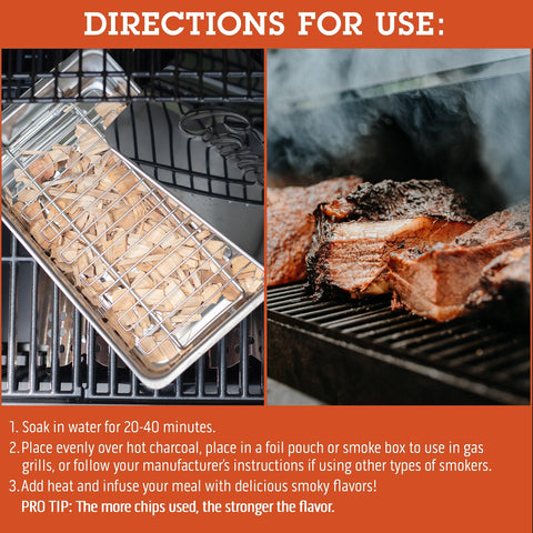 Soak Camerons maple wood chips 20–40 minutes before use for best flavor.