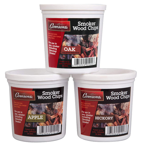 Camerons Hickory wood pints provide bold, robust flavor for meats.