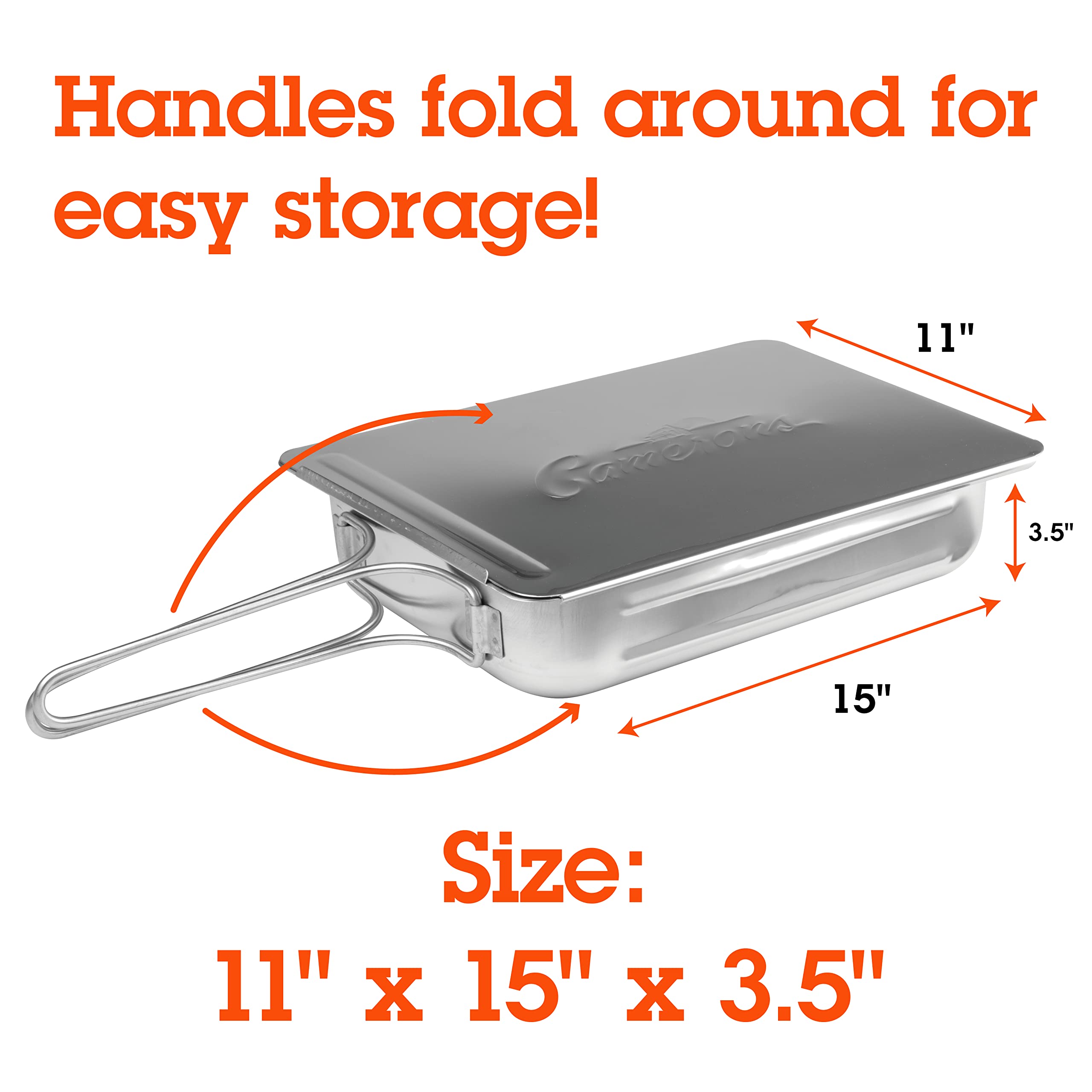 Camerons Original Stovetop Smoker lid keeps smoke inside for rich flavors.