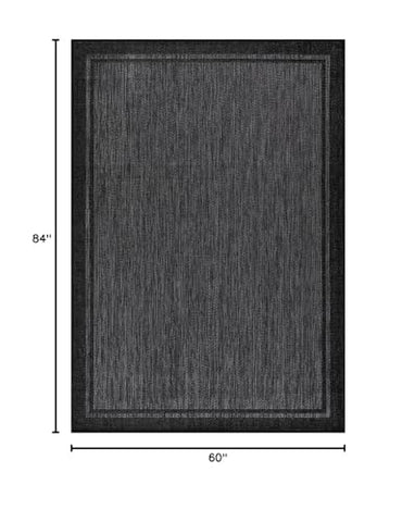CAMILSON bordered black rug perfect for patio and outdoor deck