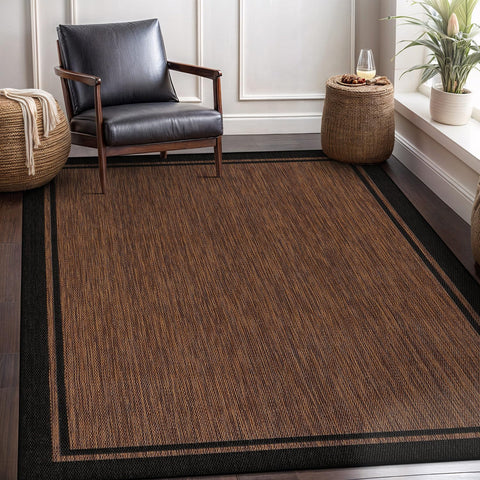 CAMILSON kitchen-to-patio rug fits entryways with a 5x7 border design