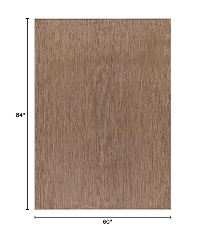 CAMILSON outdoor rug 5x7 nut-brown patio for cozy, stain-resistant outdoor living spaces.