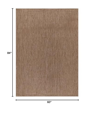 CAMILSON outdoor rug 5x7 nut-brown patio for cozy, stain-resistant outdoor living spaces.