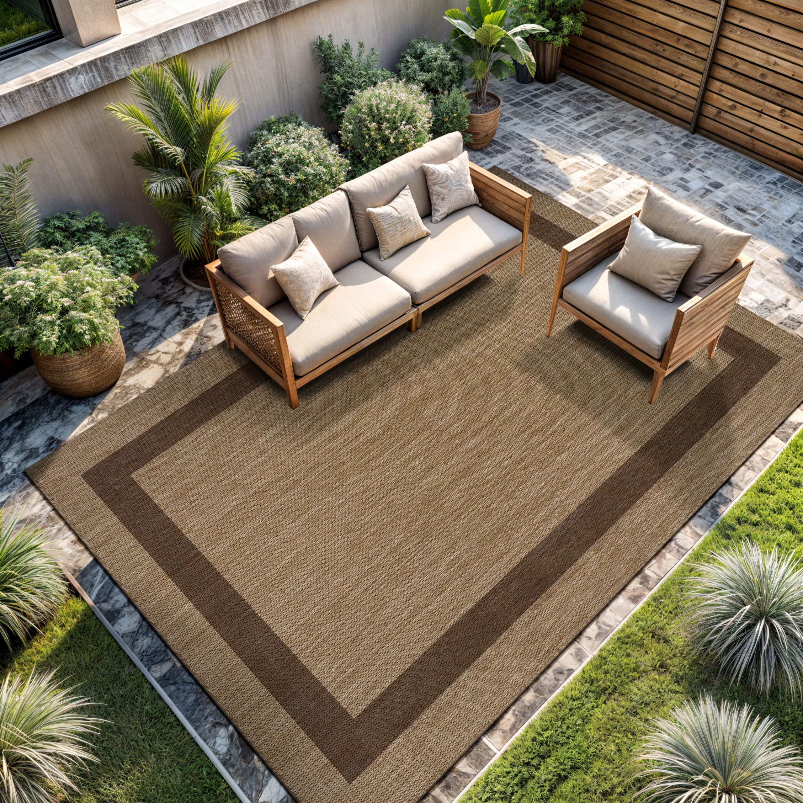 CAMILSON outdoor rug 8x10 lightweight design enables easy repositioning