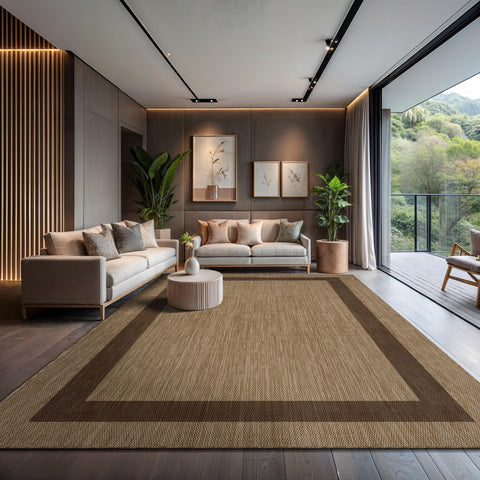 CAMILSON 9x12 indoor-outdoor rug suitable for patios, balconies, and kitchens.