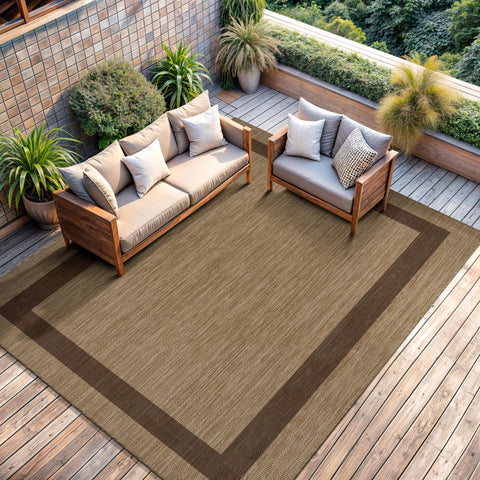 CAMILSON outdoor rug 9x12 in living-area setup supports easy vacuuming and spot cleaning.